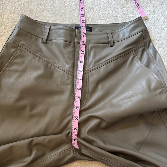 AG Cleo High Waist Kick Flare Faux Leather Pants “Natural” color 28 - Picture 9 of 10